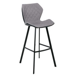 Σκαμπό Bar David ΕΜ799,1 48x52x113cm Black Σετ 2τμχ Μέταλλο,Τεχνόδερμα