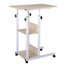 Τραπεζάκι Σαλονιού Βοηθητικό Lift ΕΜ48,1 60x40x68/85cm White-Maple Μελαμίνη,Μέταλλο