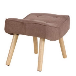 Σκαμπό - Υποπόδιο Maron Button ΕΜ143,11 52x38x35cm Natural-Dark Brown Ξύλο,Ύφασμα