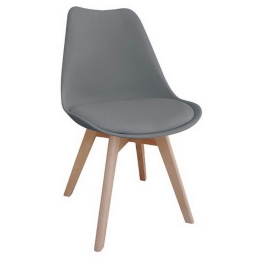 Καρέκλα Martin ΕΜ136,44 49x57x82cm Grey Σετ 4τμχ Wood, Polypropylene
