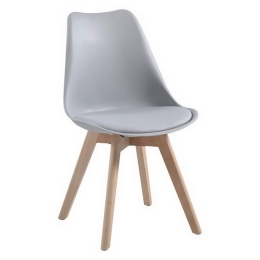 Καρέκλα Martin ΕΜ136,40W 48x56x82cm Grey Σετ 4τμχ Wood, Polypropylene