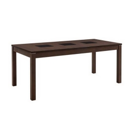 Τραπέζι Stillo Ε768 180x90x75cm Walnut-Black Ξύλο,Γυαλί