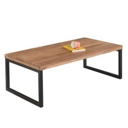 Τραπεζάκι Σαλονιού Tampa ΕΑ7049 115x60x40cm Black Natural Μέταλλο,Ξύλο
