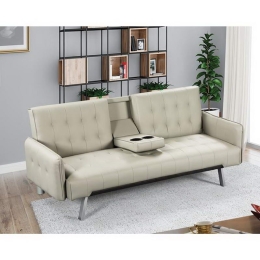 Καναπές - Κρεβάτι Wells Ε9681,3 188x82x80cm/168x100x36cm Beige Μέταλλο,Τεχνόδερμα