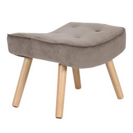 Σκαμπό - Υποπόδιο Alma Ε7141,21 52x38x35cm Natural-Light Brown Βελούδο, Ξύλο