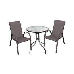 Τραπεζαρία Σετ 3Τμχ Rio Ε270,6S Φ60x70cm Brown 2 Θέσεων