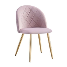 Καρέκλα Bella ΕΜ759,1G 50x56x80cm (Σετ 4τμχ) Gold - Dirty Pink Μέταλλο,Ύφασμα