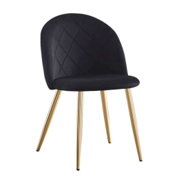 Καρέκλα Bella ΕΜ759,4G 50x56x80cm (Σετ 4Τμχ) Gold - Black