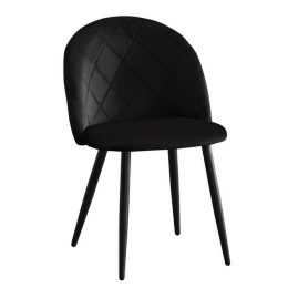 Καρέκλα Bella ΕΜ759,4 50x56x80cm (Σετ 4τμχ) Black Μέταλλο,Ύφασμα