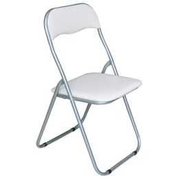 Καρέκλα Πτυσσόμενη Linda Ε557,4 43x46x80cm (Σετ 6τμχ) Grey-White Μέταλλο,PVC