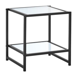 Κομοδίνο Atos Ε8014,1 48x44x50cm Black Μέταλλο,Γυαλί
