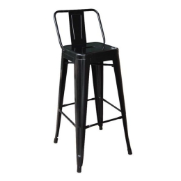 Σκαμπό Bar Relix Ε5199,1W Με Πλάτη 44x44x76/96cm Black Μέταλλο