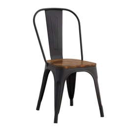 Καρέκλα Relix Ε5191W,1W 45x53x85cm Dark Oak-Black