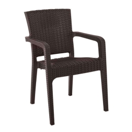 Πολυθρόνα Κήπου Lora Στοιβαζόμενη Ε303,4 57x57x87cm Dark Brown