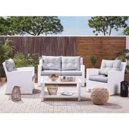 Σαλόνι Κήπου Sunny (Σετ 4Τμχ) Ε6626 100x60x45/148x83x85/81x83x85cm White-Grey 4 Θέσεων