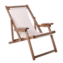 Σεζλόνγκ - Ξαπλώστρα Με Μπράτσα Ε779,1W 64x98x68/81cm Walnut-Ecru