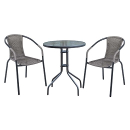Τραπεζαρία Κήπου Baleno Ε240,14 Φ60x70cm/53x58x77cm Anthracite-Grey 2 Θέσεων
