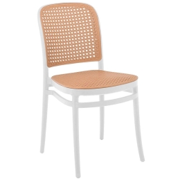 Καρέκλα Florence Ε387,1 41x41x83cm Abs-Rattan White-Beige