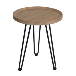 Τραπεζάκι Βοηθητικό Matrix ΕΜ962,1 Φ45x55cm Natural-Black