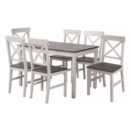 Τραπεζαρία Με Καρέκλες Daily (Σετ 7Τμχ) Ε784,1S White-Dark Oak Six Seater