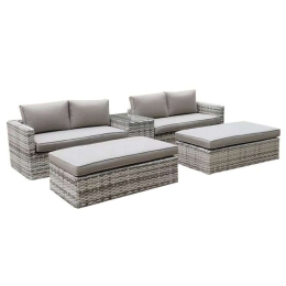 Σαλόνι Κήπου Ascot (Σετ 5Τμχ) Grey-Beige 8 Θέσεων