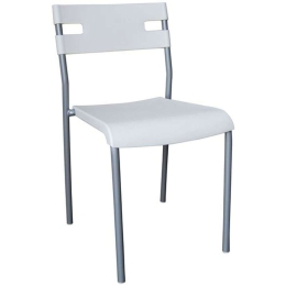 Καρέκλα Swift ΕΜ912,1 42x46x77cm Silver-White Μέταλλο,Πολυπροπυλένιο