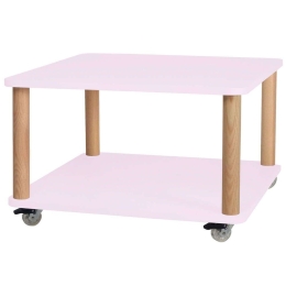Τραπεζάκι Βοηθητικό Τροχήλατο Ashme ASHMEROLLST9 64x64x42,5cm Pink