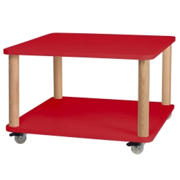 Τραπεζάκι Βοηθητικό Τροχήλατο Ashme ASHMEROLLST12 64x64x42,5cm Red