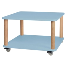 Τραπεζάκι Βοηθητικό Τροχήλατο Ashme ASHMEROLLST13 64x64x42,5cm Light Blue