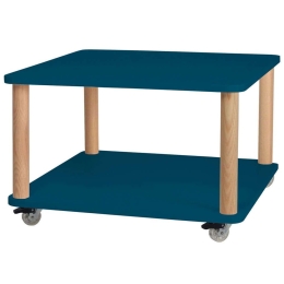 Τραπεζάκι Βοηθητικό Τροχήλατο Ashme ASHMEROLLST14 64x64x42,5cm Petrol Blue