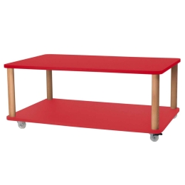 Τραπέζι Σαλονιού Τροχήλατο Ashme ASHMEROLLCT12 64x105x42,5cm Red