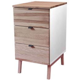 Συρταριέρα Γραφείου Luka 3 LUKAWTDNAT1 41x50x75cm Natural-White