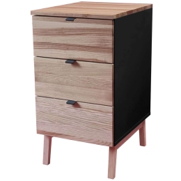 Συρταριέρα Γραφείου Luka 3 LUKAWTDNATBLACK 41x50x75cm Natural-Black