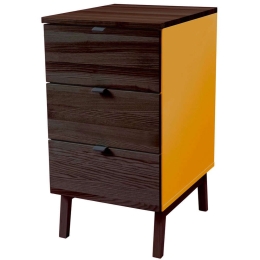 Συρταριέρα Γραφείου Luka 3 LUKAWTDWAL5 41x50x75cm Walnut-Yellow