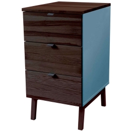 Συρταριέρα Γραφείου Luka 3 LUKAWTDWAL13 41x50x75cm Walnut-Light Blue
