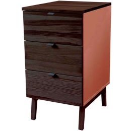 Συρταριέρα Γραφείου Luka 3 LUKAWTDWAL16 41x50x75cm Walnut-Dark Coral