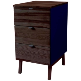 Συρταριέρα Γραφείου Luka 3 LUKAWTDWAL15 41x50x75cm Walnut-Navy Blue