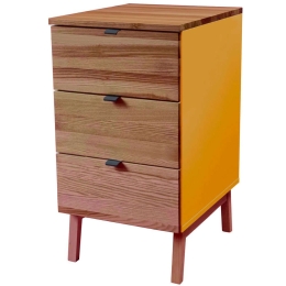 Συρταριέρα Γραφείου Luka 3 LUKAWTDOAK5 41x50x75cm Oak-Yellow