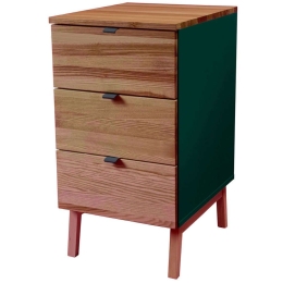 Συρταριέρα Γραφείου Luka 3 LUKAWTDOAK10 41x50x75cm Oak-Sea Green