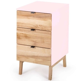 Συρταριέρα Γραφείου Luka 3 LUKADNAT9 41x50x75cm Natural-Pink