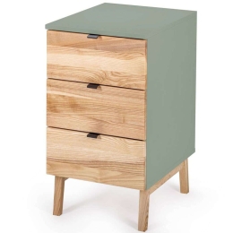 Συρταριέρα Γραφείου Luka 3 LUKADNAT17 41x50x75cm Natural-Sage Green