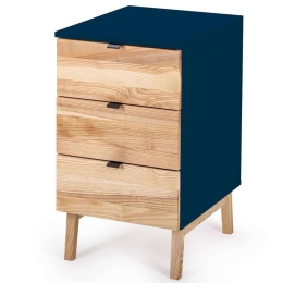 Συρταριέρα Γραφείου Luka 3 LUKADNAT15 41x50x75cm Natural-Navy Blue
