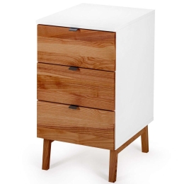 Συρταριέρα Γραφείου Luka 3 LUKADOAK1 41x50x75cm Oak-White