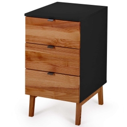 Συρταριέρα Γραφείου Luka 3 LUKADOAKBLACK 41x50x75cm Oak-Black