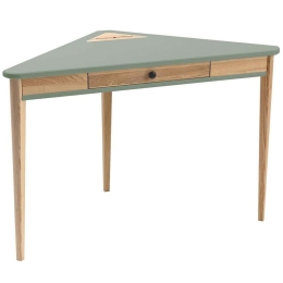 Γραφείο Γωνιακό Με Συρτάρι Ashme ASHMECOROF17 114x85x75cm Sage Green