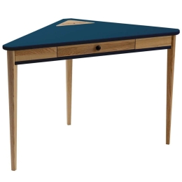 Γραφείο Γωνιακό Με Συρτάρι Ashme ASHMECOROF14 114x85x75cm Petrol Blue