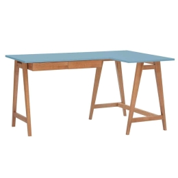Γραφείο Luka Δεξιά Γωνία LUKAROFOAK13 135x50x75cm Oak-Light Blue