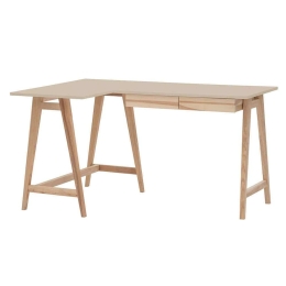 Γραφείο Luka Αριστερή Γωνία LUKALOFASH4 135x50x75cm Natural-Beige