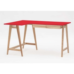 Γραφείο Luka Αριστερή Γωνία LUKALOFASH12 135x50x75cm Natural-Red