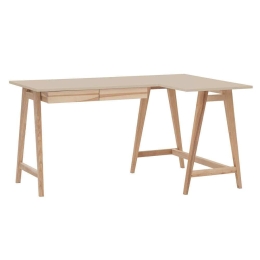 Γραφείο Luka Δεξιά Γωνία LUKAROFASH4 135x50x75cm Natural-Beige